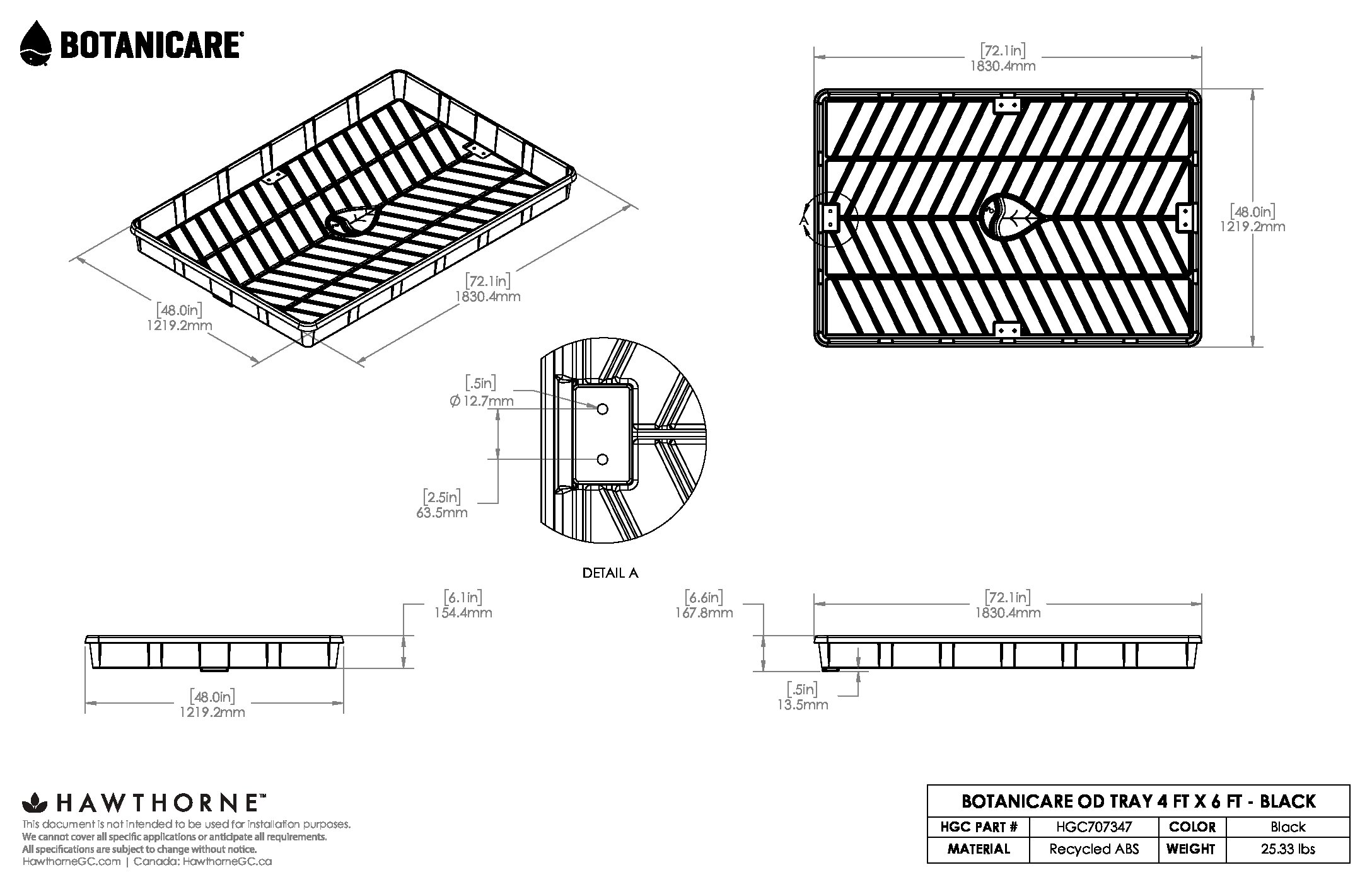 4ftX6ft OD Tray Spec Sheet