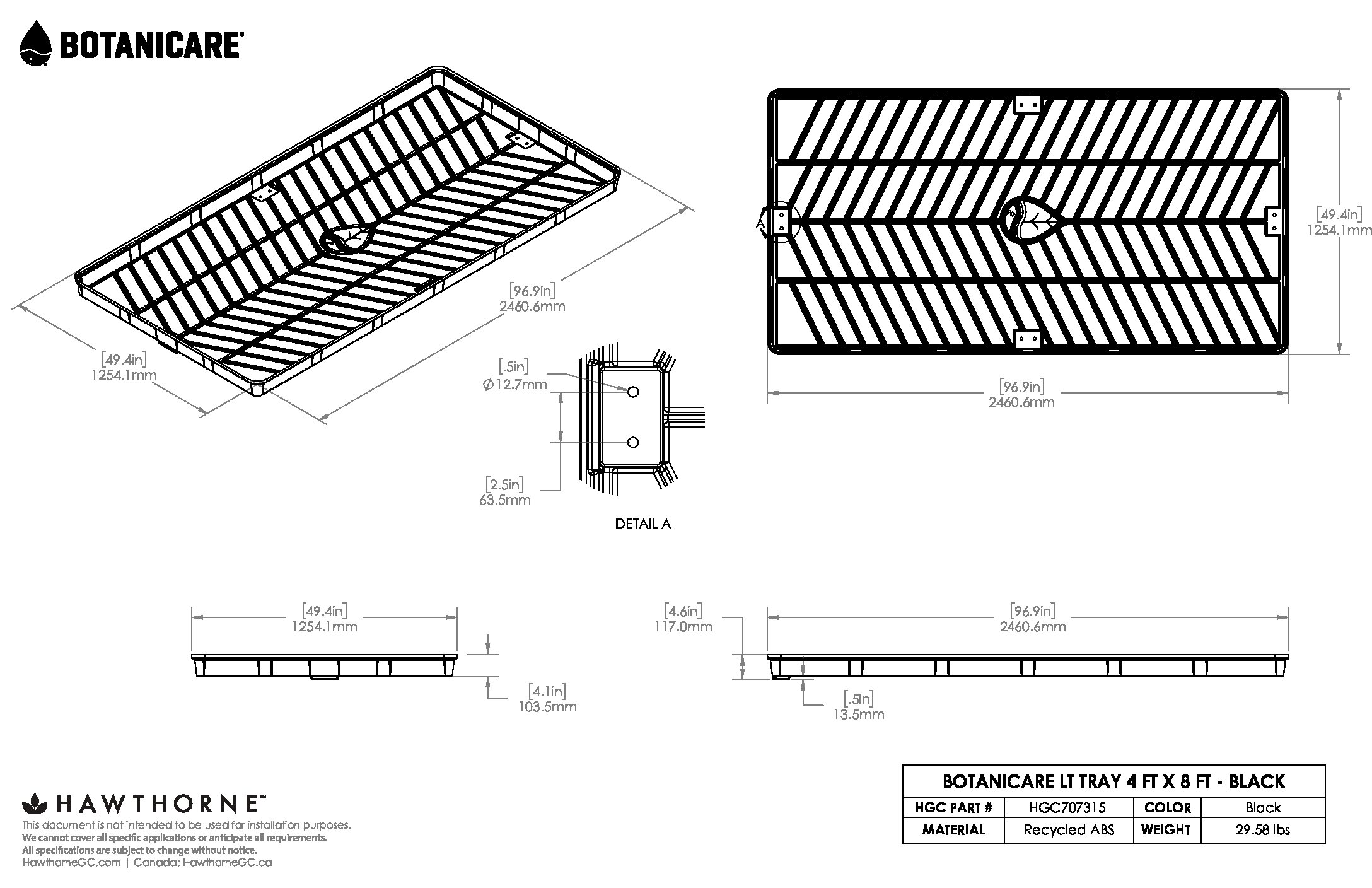 4ftX8ft LT Tray Spec Sheet