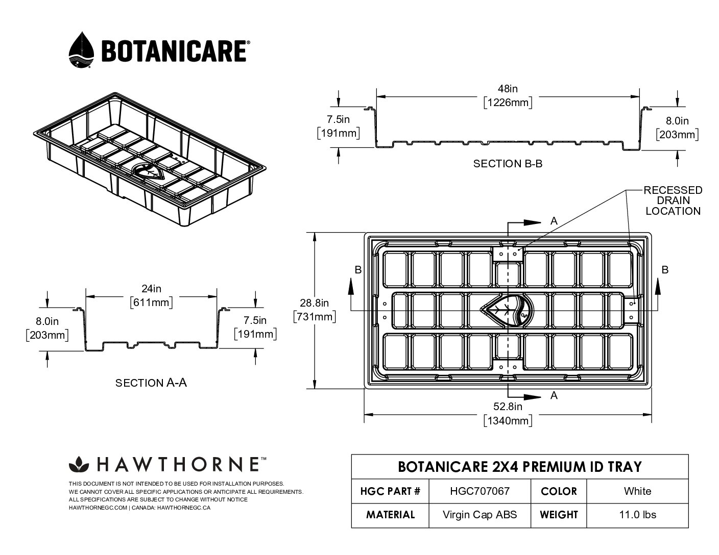 Premium ID Tray Spec Sheets